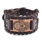 Trendy Viking Bracelet Nordic Rune Compass God Bird Charm Men's Bracelet New Fashion Leather Woven Jewelry Accessorie Party Gift
