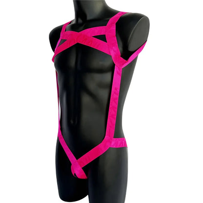 Sexy Lingerie Man Harness Chest Bodysuit Fetish Men Hollow Out Bondage Jockstrap Gay Underwear Men's Jumpsuit Ring Strap Fun