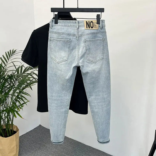 Men Skinny Jeans – Light Color Slim Fit Casual Fashion Denim