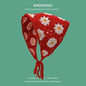 Korean-style cozy knit triangular headscarf for women, spring/summer, cute versatile country beach vacation hairband
