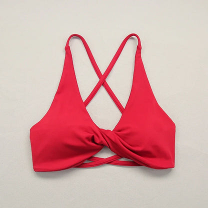 Sexy Slim Shoulder Straps Somfortable High Stretch Sports Underwear Gym Workout Breathable Detachable Yoga Bra