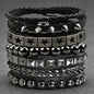 4pcs/set Gothic Punk Rock Square Rivet Bracelet Daily and Party Gothic