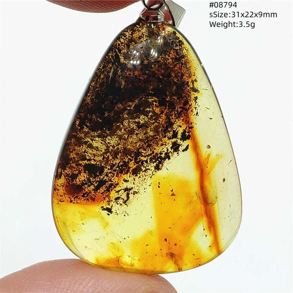 Natural Amber Pendant From Baltic Flower Yellow Amber Water Drop Women Men Jewelry Reiki Stone Women Men AAAAAAA