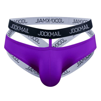 Men Jockstrap Harness Mens Bondage Gay Hombre Stage Nighclubwear Sexy Underwear Thong G String Penis Pouch Ice silk transparent
