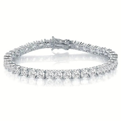 Great Sale Real S925 Sterling Silver Plated 18K Gold 5A Grade Zircon Black Tennis Bracelet for Men and Women Fashion Jewelry