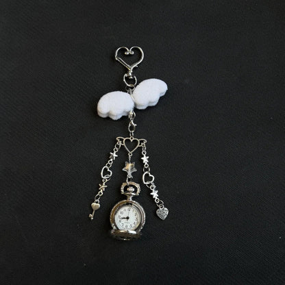 Original Hollow Heart Pocket Watch Chain Keychain Design Steampunk Clock Vintage Necklace Pendant Jewelry Watch Men Women Gift