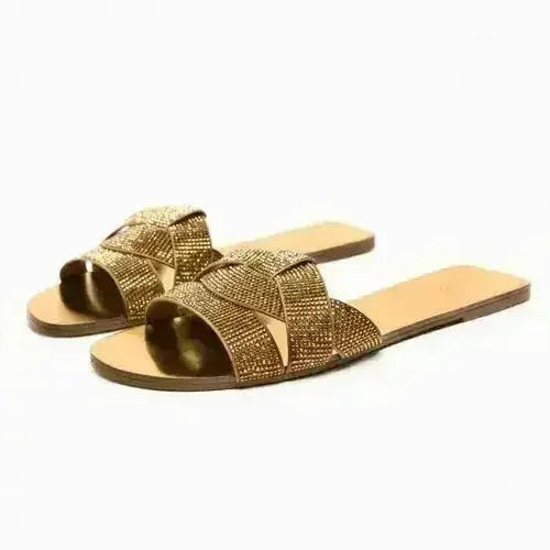 Designer Chic Flat Sandals - Animal Print & Comfort | Femstylo