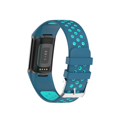 Fitbit Charge 5 & 6 Two-Tone Perforated Silicone Band, Buckle