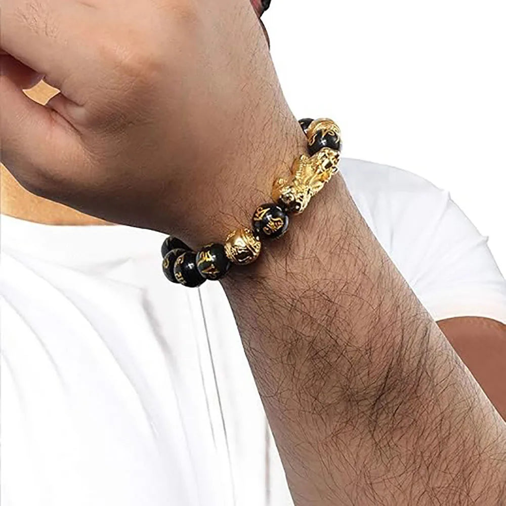 Feng Shui Wealth And Luck Bracelet Black Obsidian