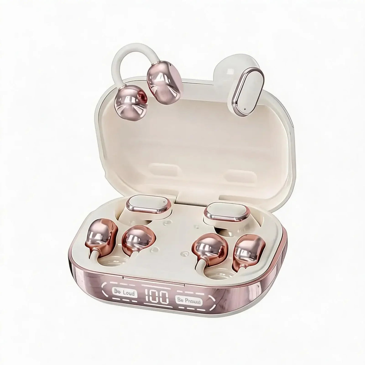 2026 New Bluetooth 6.0 Ear-Clip Headphones 4 Earbuds In-Ear & Open Ear Design 2.6g Ultra-Light Audífonos with AI Noise Reduction