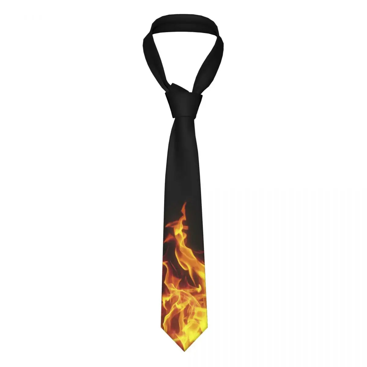 Bright Fire Necktie Men Women Fashion Polyester 8 cm Wide Burning Neck Ties for Men Suits Accessories Business
