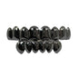 YOUNGX Top Bottom Smooth Black Color Teeth Grillz Braces Hip Hop Glossy Tooth Caps For Women Men Jewelry Wearable Dental Grills
