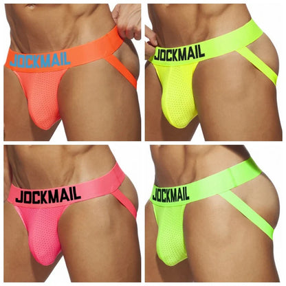 Breathable Jockstrap Men Thong Sexy Underwear Men Brief Gay Male Panties Penis Pouch G String Bikini Sissy Mesh Underpants