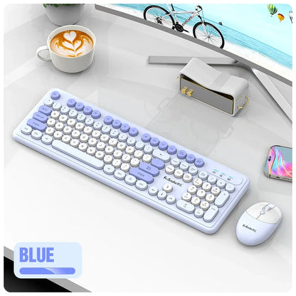 K-Snake WK200 Wireless Keyboard Mouse Set Cute Punk Keycap USB Wireless Business Keyboard Mouse Set Laptop Typing Office