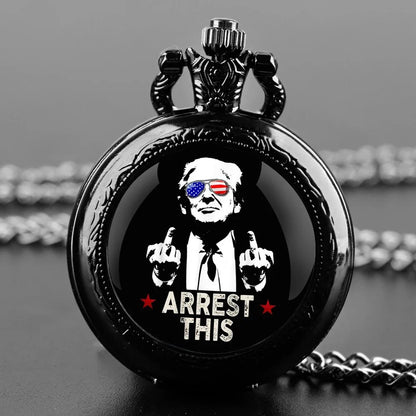 Trump Victory Pendant Quartz Pocket Watch – Collectible Souvenir Timepiece