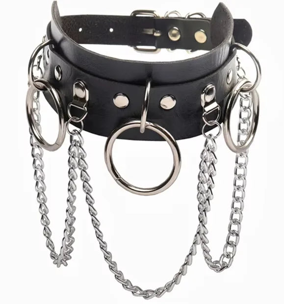 Pink Harajuku Gothic Spike Rivet Star Necklaces Collares Hip Hop Rock Black Bowknot PU Lace Leather Sexy Y2K Girl Choker Jewelry