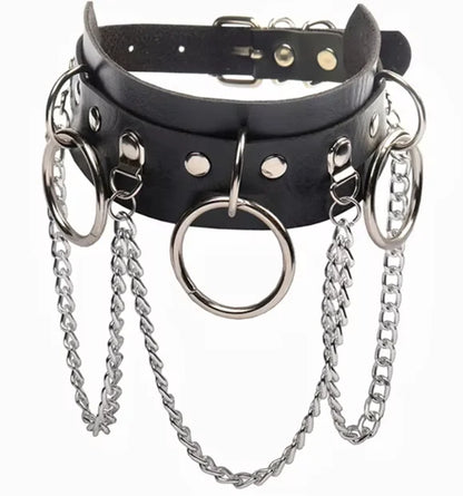 Pink Harajuku Gothic Spike Rivet Star Necklaces Collares Hip Hop Rock Black Bowknot PU Lace Leather Sexy Y2K Girl Choker Jewelry