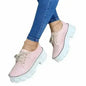 Platform Oxford Shoes - Thick Heel & Pink/Red/Black | Femstylo