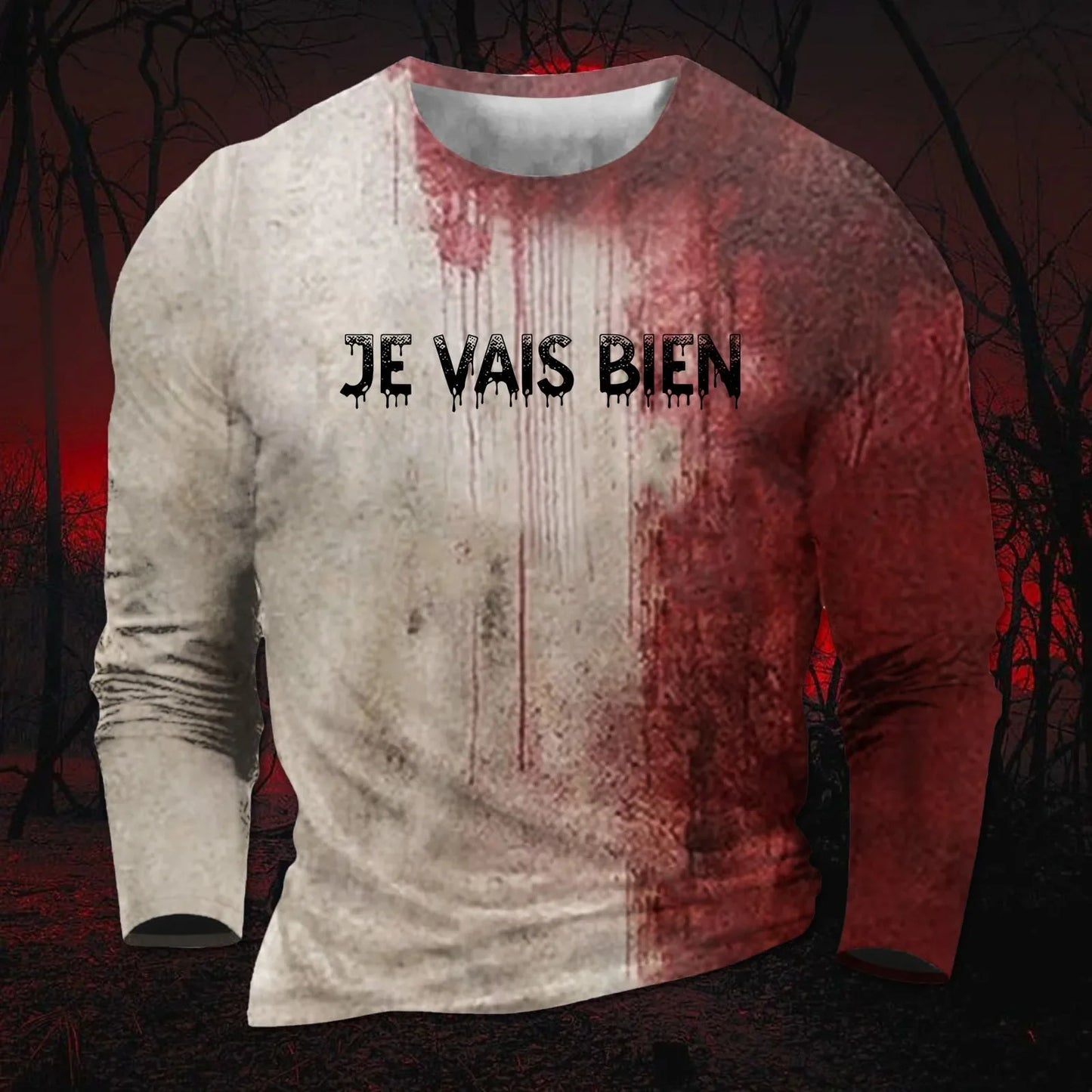 I'M Fine Bloody Shirt Problem Print Playeras Para Hombres T Shirt Women Funny Halloween Blood Clothes Hoodie