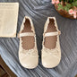 Lolita PU Leather JK Flat Shoes Bow Sweet Slip On Loafers Soft Sole Lace Ruffled Mary Jane Shoes Women