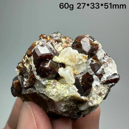 Natural Dark Brown Andradite Garnet Cluster Raw Crystal Mineral Specimen Calcite Matrix Healing Stone Home Decoration