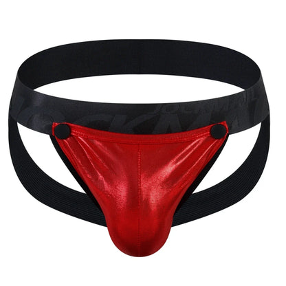Men's Jockstraps Underwear Jock with Removable Codpiece 'Big Bulge' PU Men Sexy G String Thong Penis Pouch Strap Harness