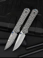 New Style Outdoor Pocket Folding Knife Damascus Steel Blade Titanium Alloy Handle Portable Knives Peeling Tool Jungle Knives