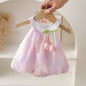 Adorable 0-24m Baby Girls Tulip Decor Bodysuit Summer Halter Sling