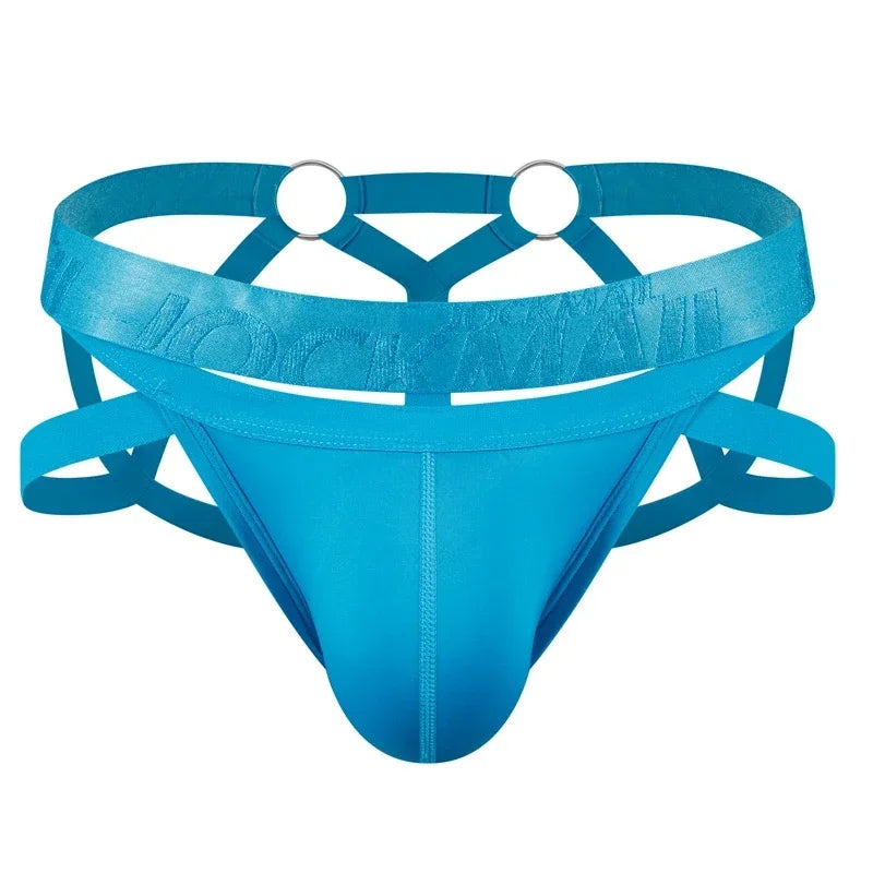Jockmail Men Sexy G String Thong Erotic Jockstrap Bondage Gay Underwear Penis Pouch Strap  Hollow Lingerie Sissy Panties