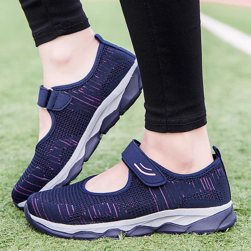 Summer Fashion Women Flat Platform Shoes Woman Breathable Mesh Casual