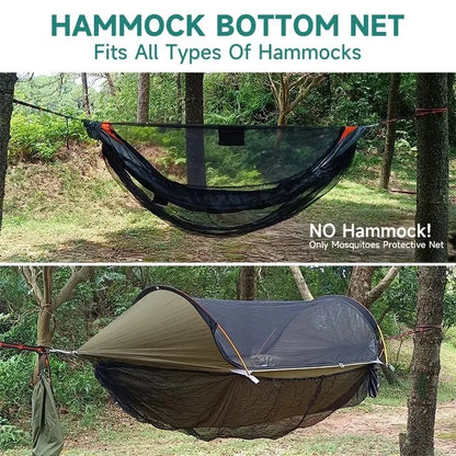 Camping Hammock with Bottom Mosquito Net Removable Mesh Underquilt Bug
