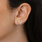 3 Pairs Stainless Steel Crystal Zirconia Hoop Earrings for Women