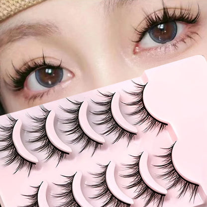 5 Pairs of Cartoon Style 3D False Eyelashes Fluffy and Soft for Natural Looking, Enhancing Makeup with Cross Lash Design