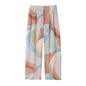 Women's Printed Pants Set 2026 New Lace Trim Lace-up Sexy Tops Mid-waist Wide-leg Pants Casual Fashion Female 2 Piece Sets
