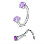 6/2pcs Horseshoe Nose Rings with L-Shape Nose Stud, Stainless Steel