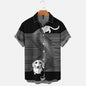 New men's street fashion summer daily shirt Hawaiian colorful rainbow print casual loose shirt short sleeved beach loose top