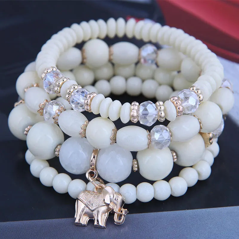 DIEZI Ethnic Bohemian Multicolor Crystal Beads Strand Bracelets Women Men Heart Tree Of Life Charm Bracelet Pulseira Feminina