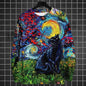 Animal Sweatshirts For Men Long Sleeve T-Shirt Tops 3d Oil Paint Animal Print Sweatshirt Pullover Loose Oversized Men Clothing