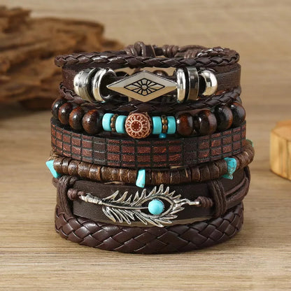 Vintage Casual 6 Pc/set Handmade Men Women Bracelets