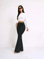 Tall Women's Micro Flare Frayed Edge Jeans, Fashionable Simple Style, Casual Loose-Fitting Solid Pattern, All Seasons Wear