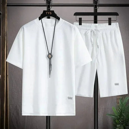 Men's Waffle Summer Casual Tracksuit Set
