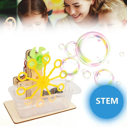 STEM DIY Bubble Machine Kit - Assembling Model for Students, Educational Science Experiment Technology Toy for Children