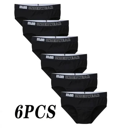6Pcs Men's Panties Cotton Men Triangular Pants Solid Colour High Elastic Underwear Comfort Shorts Fashions Breathable Underpant