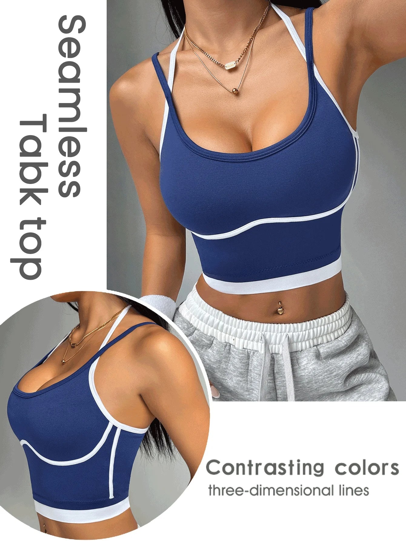 Color blocking sports Top for women