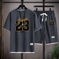 The 2025 summer new men's set features street fashion casual comfort softness breathability and 3D digital pattern printing