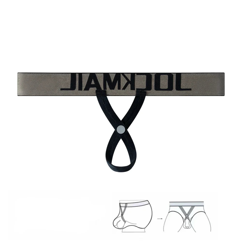 Cockstraps Men Jockstrap Panties Sexy Thongs G String Adjustable Mobile Buttons Ring Penis Cockring Gay Underwear Thong Lingerie