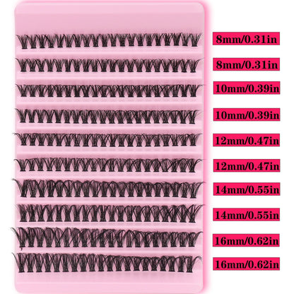 Lash Clusters D Curl Individual Lashes Fluffy Volume DIY Eyelash Extensions Thick Cluster Lashes for Home Use
