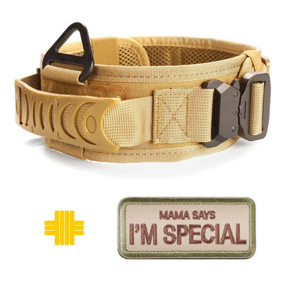 Military-Grade Tactical Dog Collar with Handle Heavy Duty Collar for Medium and Large Dogs Provides Ultimate Control