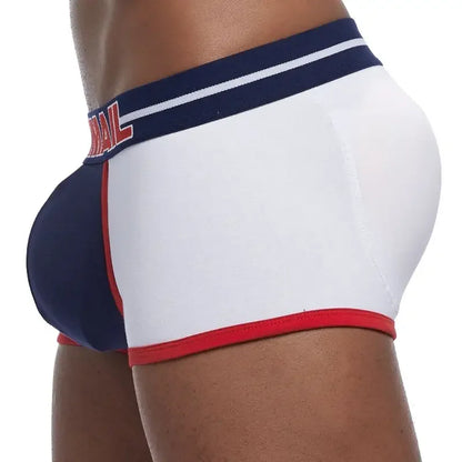Men Trunks Built-in Fake Butt Hip Lifter Enhancer Shorts Boxer Briefs Padded Underwear Shapewear Underpants Cotton Breathable