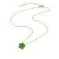 14K Gold Plated Stainless Steel Necklace Woman Five Leaf Petals Double